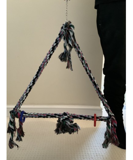 Huge 62cm Rope Triangle Parrot Swing Parrot Toy, Macaws Cockatoos